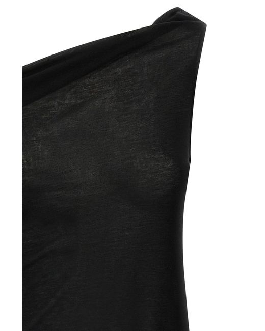 Rick Owens Black One-Shoulder Top