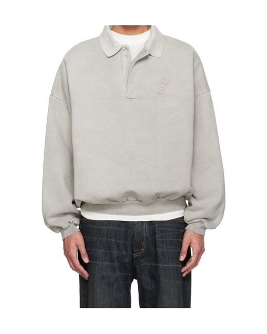 Fear Of God Gray Logo Polo Sweatshirt for men