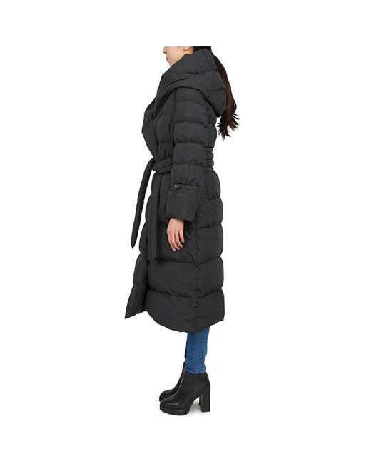 Moorer Black Long-Sleeved Hooded Down Jacket