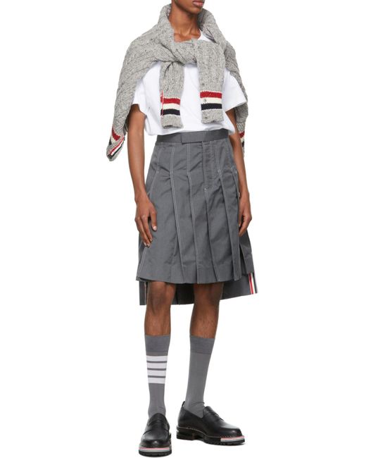 Thom Browne White Rwb Tipping Stripe Short-Sleeve T-Shirt for men