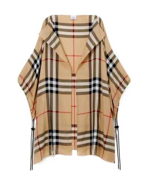 Burberry Natural Check-Pattern Cotton Cape