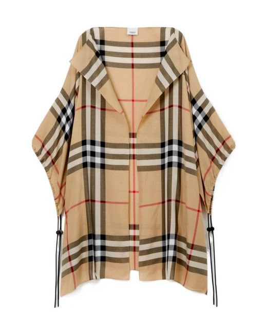 Burberry Natural Check-Pattern Cotton Cape