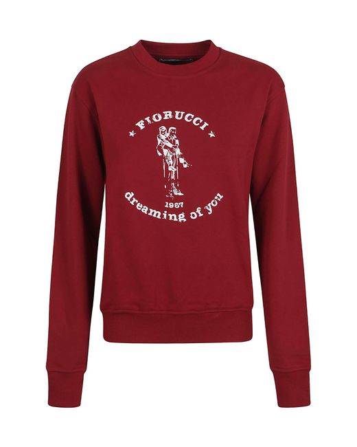Fiorucci Red Graphic Printed Crewneck Sweatshirt