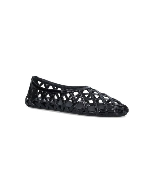 Alaïa Black Hollow Flat Shoes