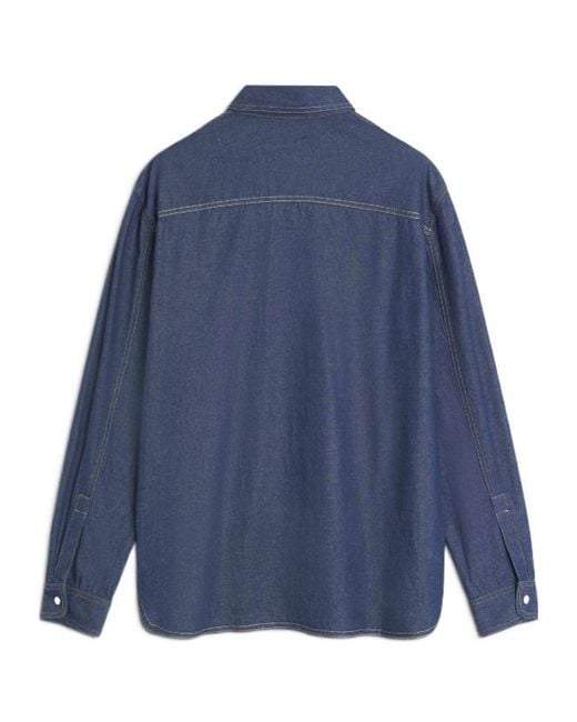 Maison Kitsuné Blue Maison Kitsuné Snap-Button Denim Shirt for men