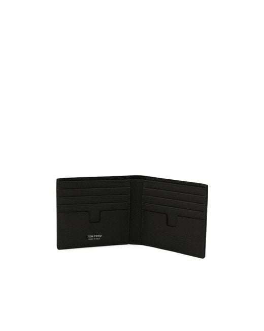 Tom Ford Black Bifold Leather Wallet for men