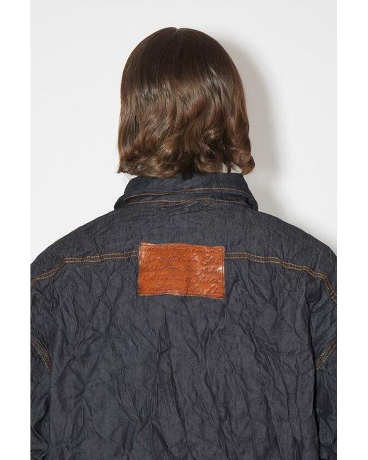 Acne Blue Crinkled Denim Shirt Jacket for men