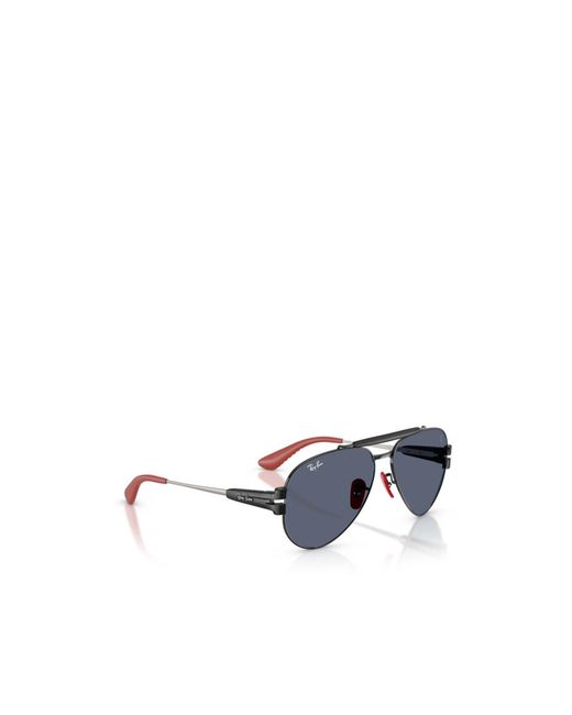 Ray-Ban Blue X Scuderia Ferrari Metal-Frame Pilot Sunglasses for men