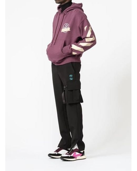 Off-White c/o Virgil Abloh Purple Tape Arrows Print Hoodie for men