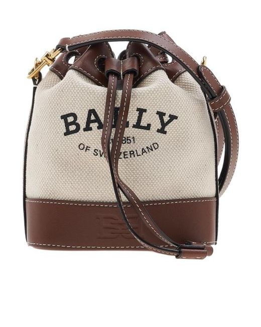 Bally Drawstring Shoulder Bag in Brown | Lyst
