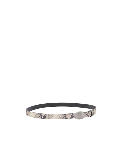 Pinko White Snake Print Belt