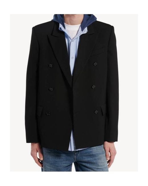 Balenciaga Black Double-Breasted Tailored Jacket for men