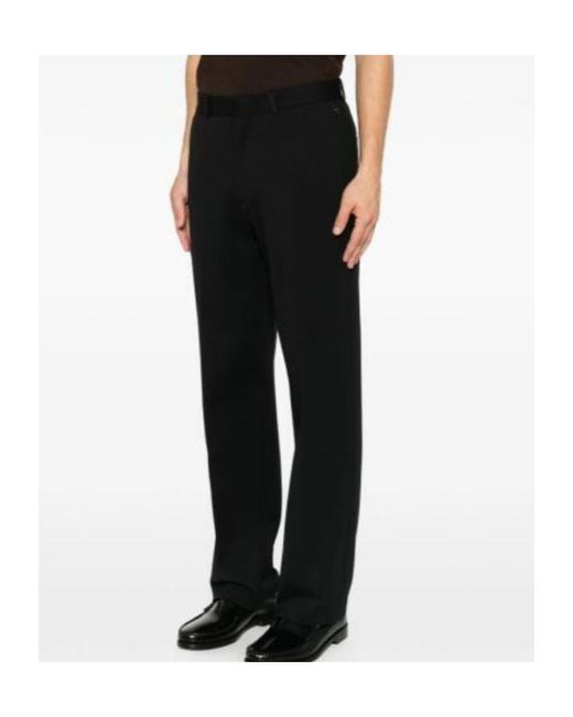 Calvin Klein Black Pressed-Crease Trousers for men
