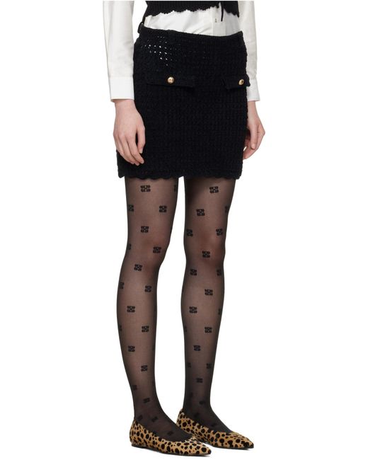 Ganni Black Crochet Mini Skirt