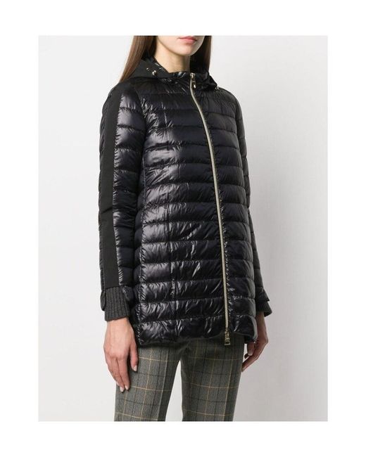 Herno Black Hooded Down Coat