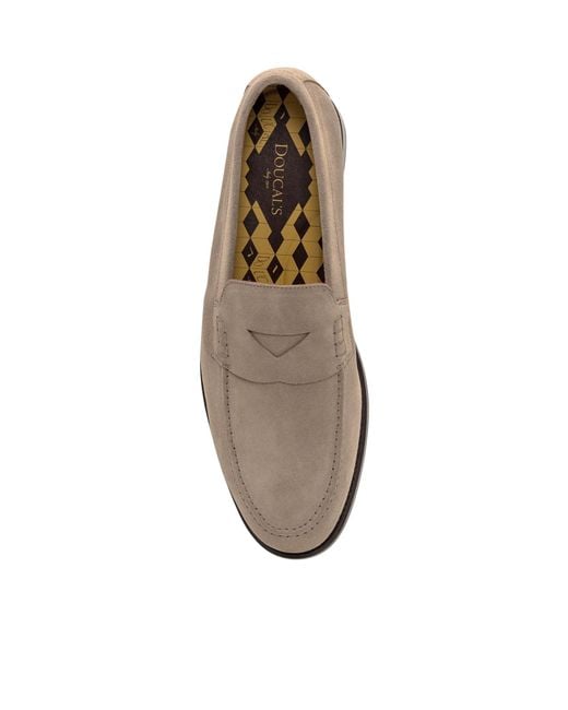 Doucal's Gray Almond Toe Loafers for men