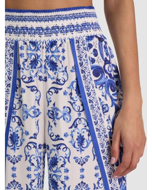 Alice + Olivia Blue Larissa Open Pleat Pant