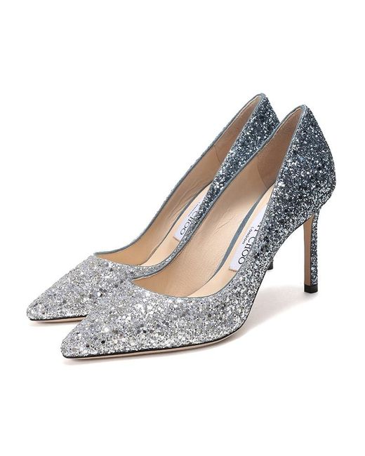 Jimmy Choo Multicolor Romy Slip-On Glitter Pumps