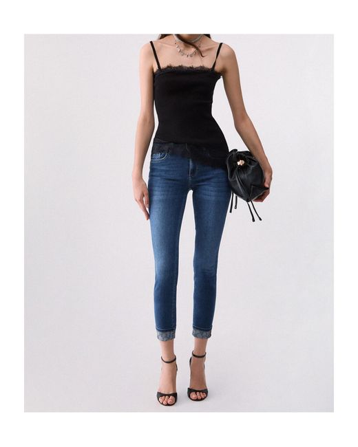 Liu Jo Blue Embellished Skinny Jeans