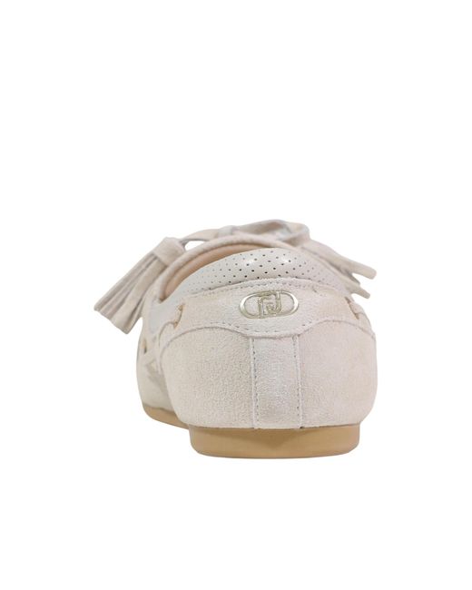 Liu Jo White Tassel Flat Loafers