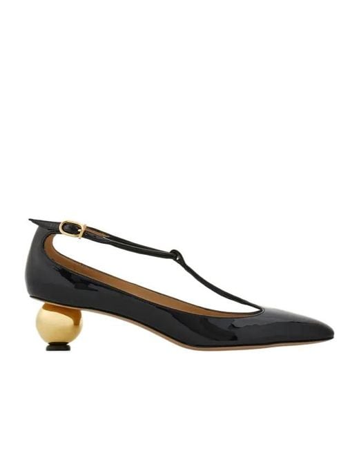 Ferragamo Brown Spherical Heel T-Strap Pump