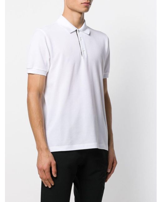 Fendi White Piqué Polo Shirt for men
