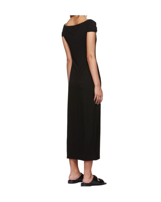 Reformation Black Jamen Off-Shoulder Knitted Midi Dress