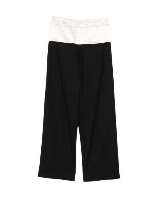Dries Van Noten Black Panelled Straight-Leg Pants for men