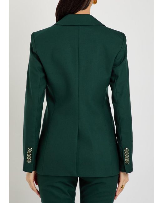 Veronica Beard Green Double-Breasted Woven Blazer Jacket