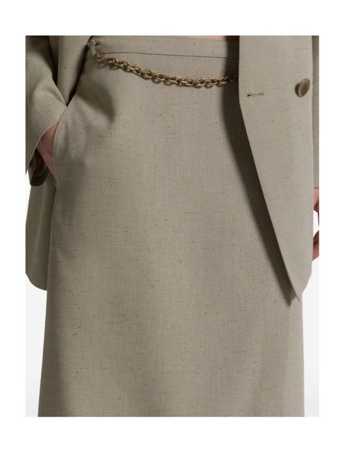 Alberta Ferretti Gray Tweed Wrap Skirt