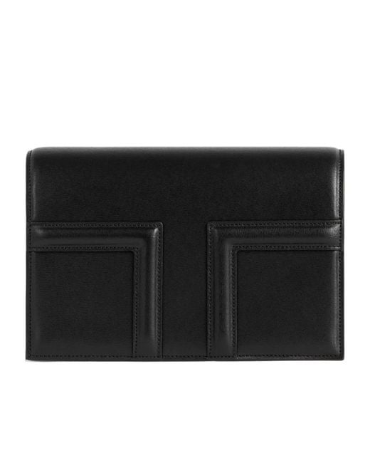 Totême Black Totême T-Flap Mini Tote Bag