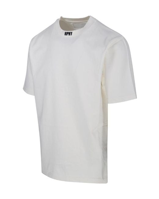 Heron Preston White Logo Embroidered Crewneck T-Shirt for men