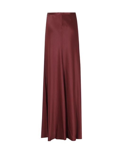 Alberta Ferretti Purple Satin-Finish Maxi Skirt
