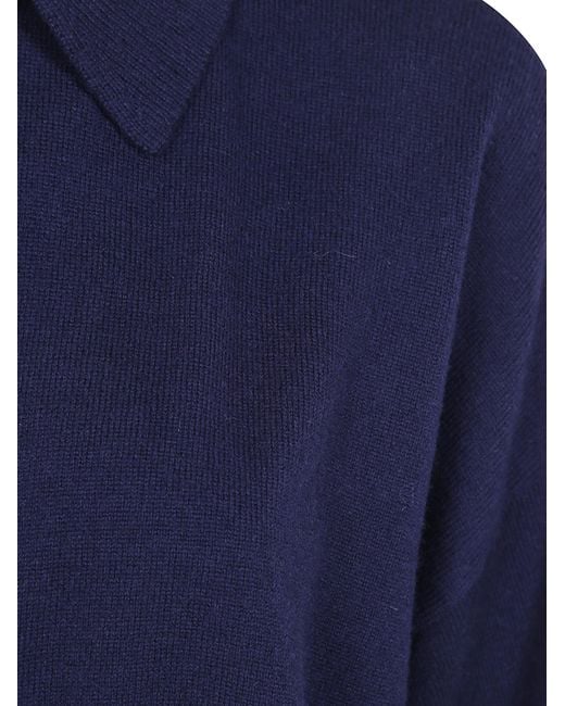 Seventy Blue Wool Cashmere Blend Polo Neck Sweater