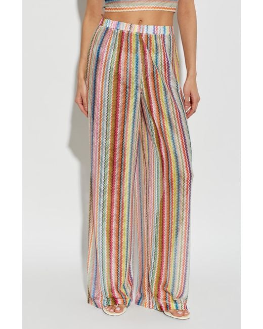 Missoni Natural Zigzag Wide-Leg Pants