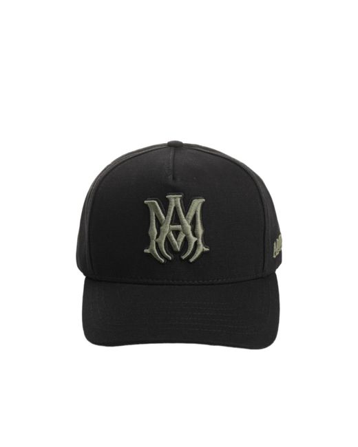 Amiri Black Logo Embroidered Curved Peak Hat for men