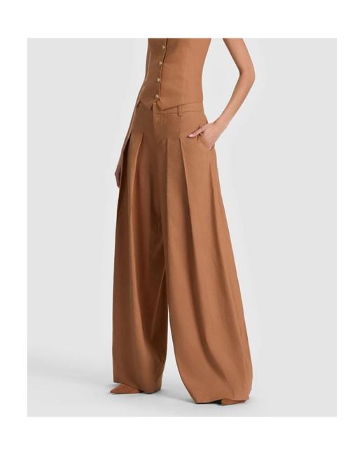Alice + Olivia Brown Alice Olivia Blaire Pleated Pants