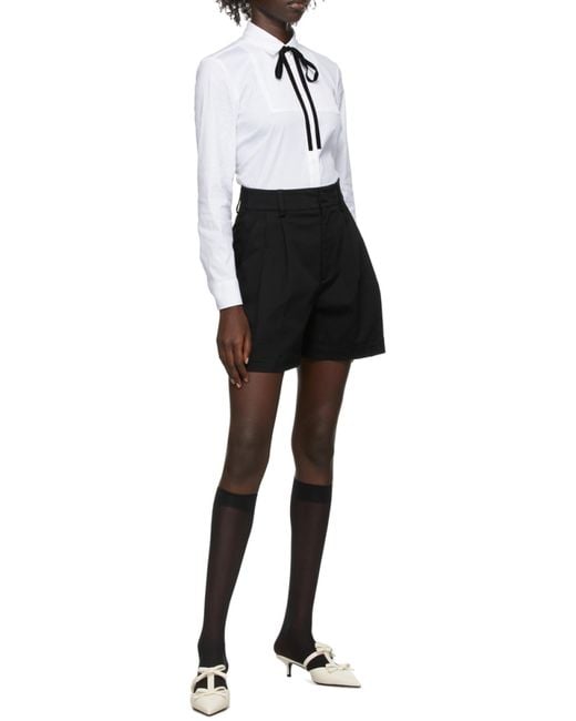 RED Valentino Black High Waist Mini Shorts
