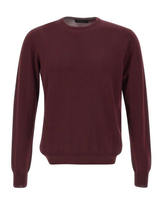 Gran Sasso Purple Crew Neck Knitted Sweater for men