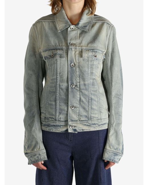 Rick Owens Gray Trucker Worker Jacket