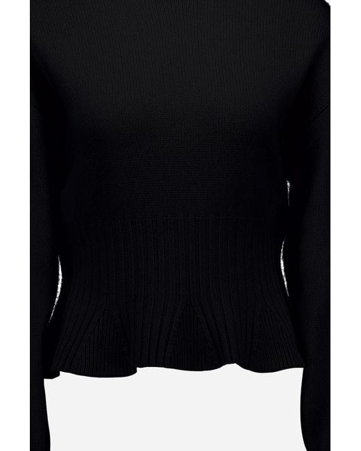 Allude Black Boat-Neck Jumper