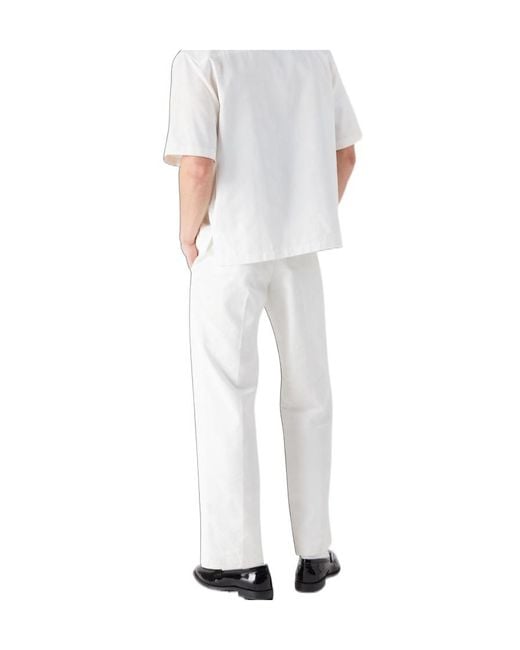 Casablanca White Floral-Pattern Trousers for men