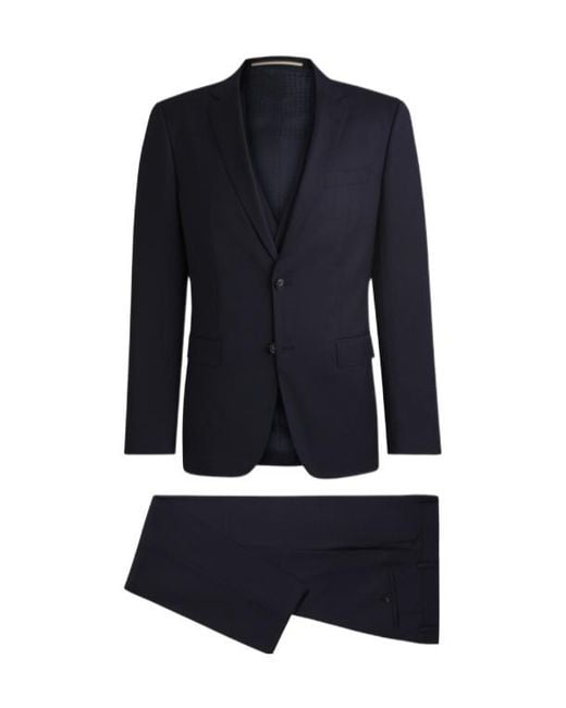 Boss Blue Boss Three-Piece Single-Breasted Suit for men
