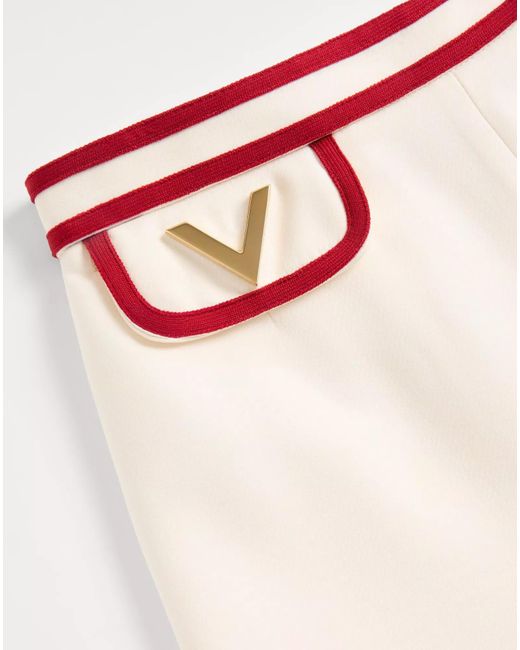 Valentino White Crepe Couture Shorts