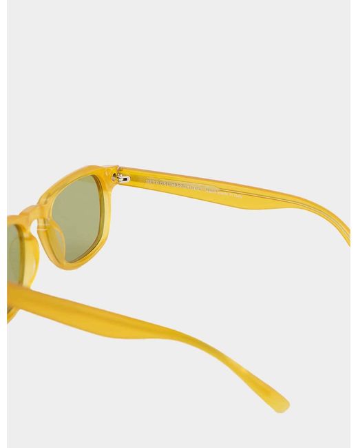 Retrosuperfuture Yellow Square Acetate Sunglasses for men