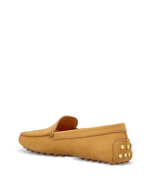 Tod's Brown Logo Detailed Slip-On Flat Shoes