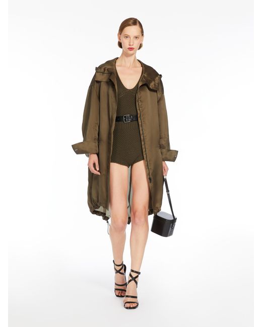 Max Mara Brown Drawstring Long-Sleeved Coat