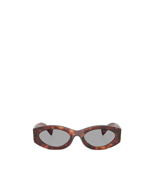 Miu Miu White Eyewear Oval-Frame Sunglasses