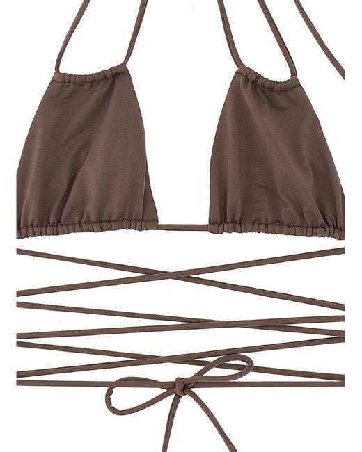 Saint Laurent Multicolor Halterneck Wrap Around Bikini Top