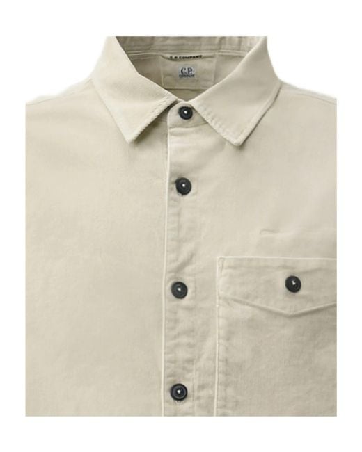 C P Company Natural Lens-Detail Chest-Pocket Shirt for men